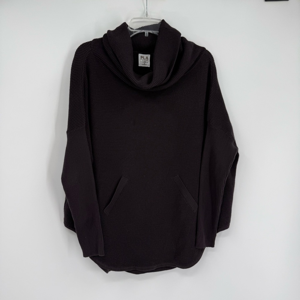 Planet by Lauren G Womens Cowl Neck Pima Cotton Waffle Sweater One Size